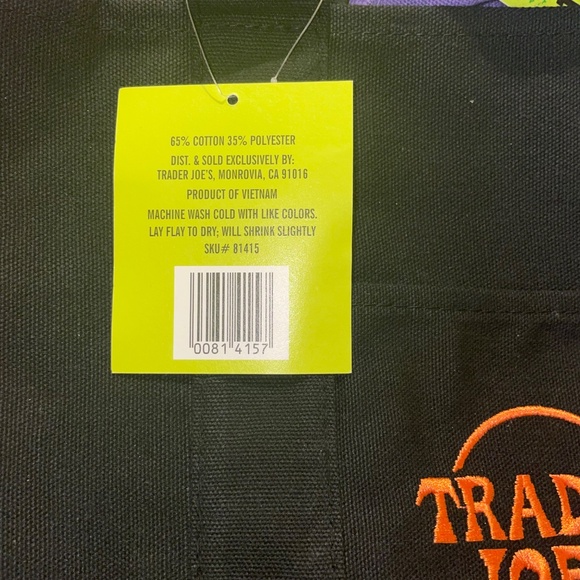 Set of 4 Limited Edition Trader Joe’s Trick or Treat Mini Canvas Tote Bags - Picture 7 of 7
